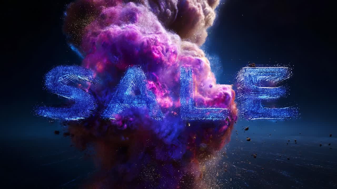 A Stunning Burst of Color and Energy: A Visual Representation of a Sale in a Dynamic, Eye-Catching Design with Explosive Graphics and Vibrant Effects Capturing the Excitement of Discounts