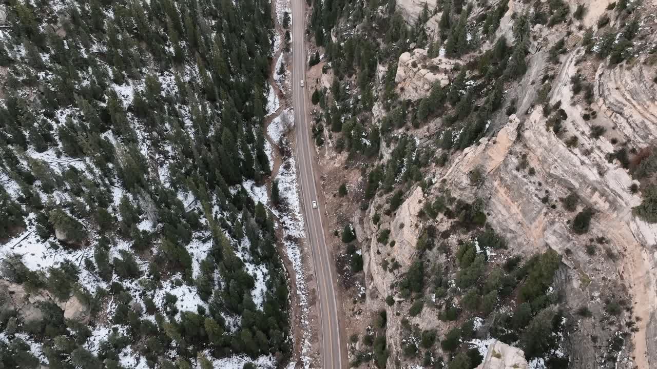 Scenic Drive On Route Through Cliffs Near Cedar Breaks National Monument In Iron County, Utah