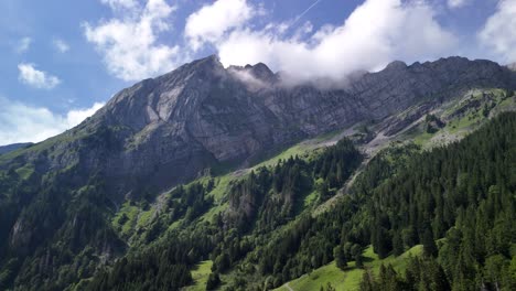 klontalersee lake area in switzerland glarus alps, surrounded by mountains in the klontal valley in summer