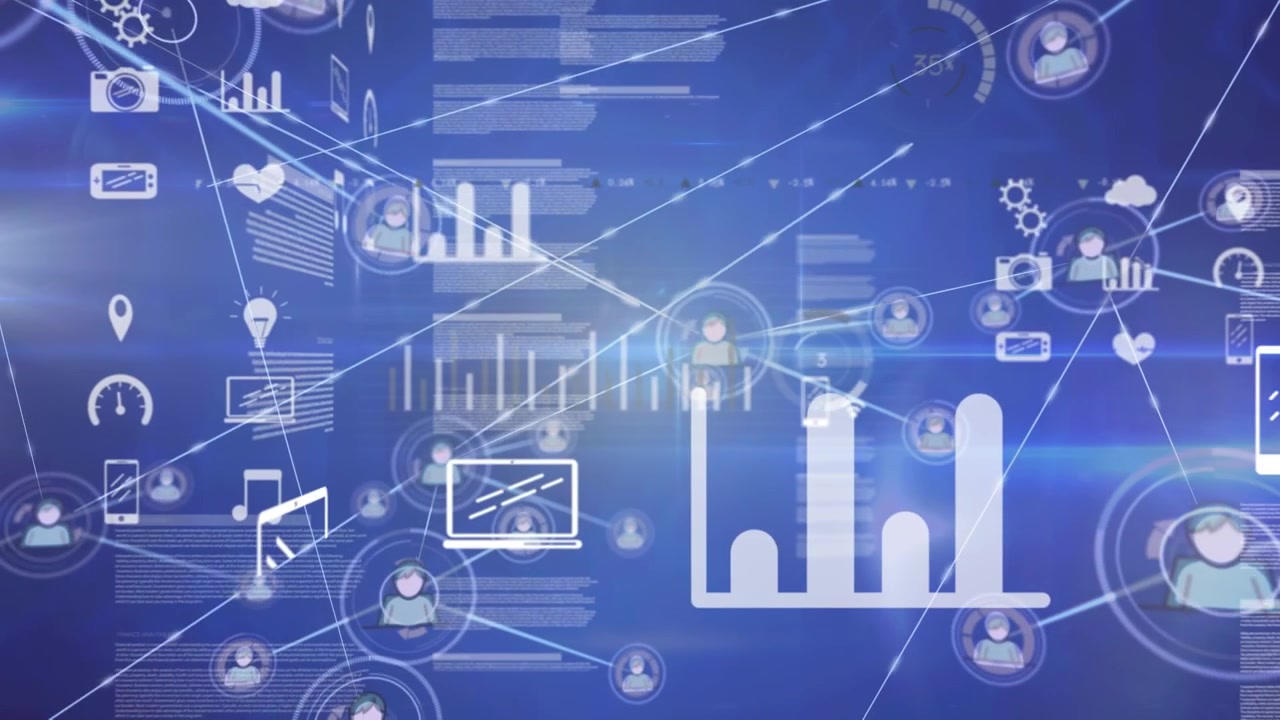 Animation of data processing over network of connections