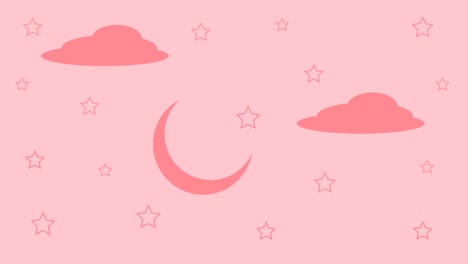 4k cartoon pink sky, sleep animation|loopable