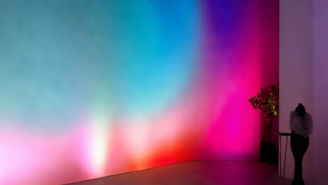 Vibrant Interior with Colorful Gradient Walls