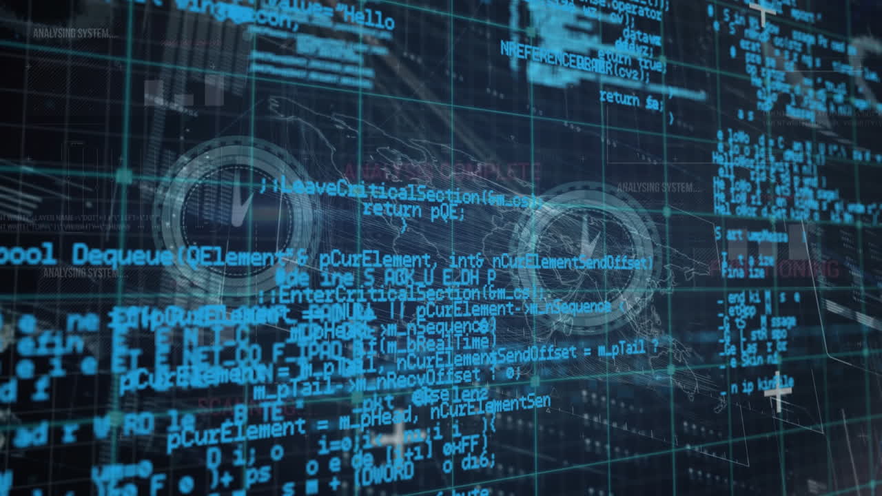 Animation of clocks and data processing over grid