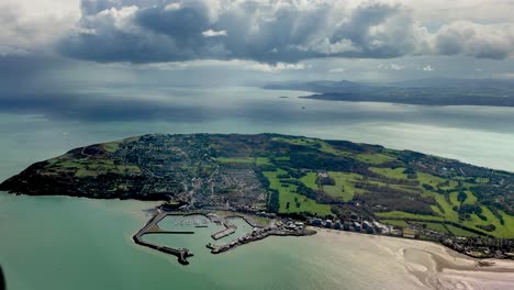 a 4k airplane flight over howth hill at 2500 feet