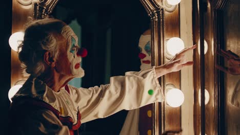 creepy clown in a mirror