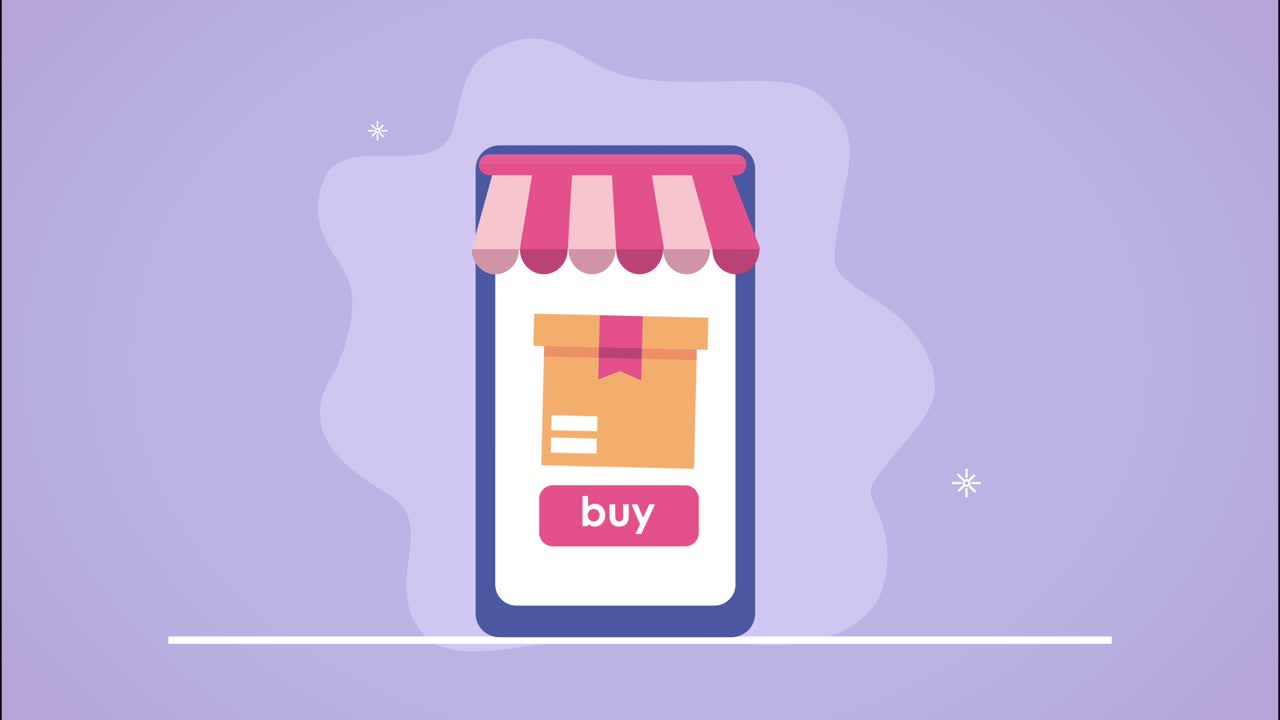 ecommerce technology in smartphone animation