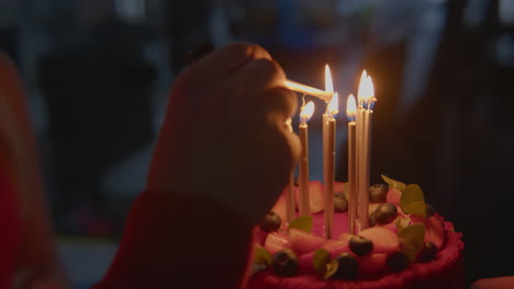 birthday cake with candles