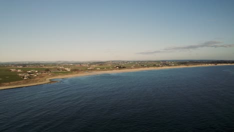 Arial-video-of-Borestranda,-a-white-sand-beach-in-Rogaland,-Norway