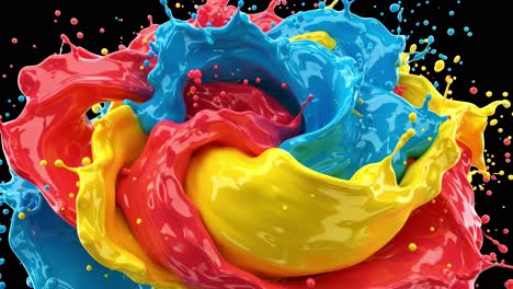 vivid, colorful splashes of paint come together to form a breathtaking explosion, showcasing a stunning and dynamic artistic display