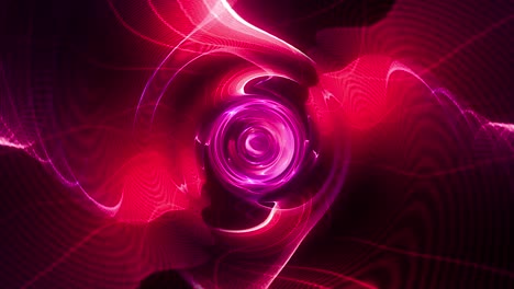 abstract colorful red pink purple swirl wire mesh tunnel background. 4k 3d seamless loop technology fantasy vivid psychedelic colors. beautiful flight through the mystery digital tunnel. dj vj loop.