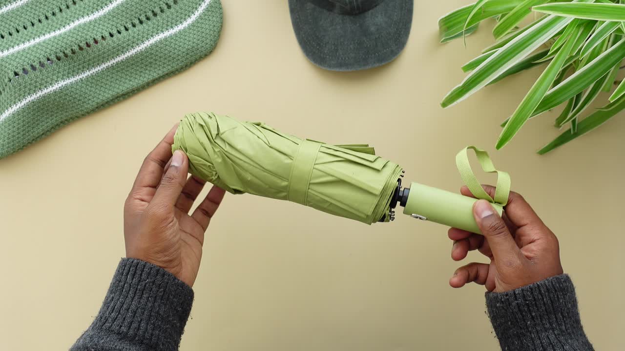 An umbrella with other objects nearby