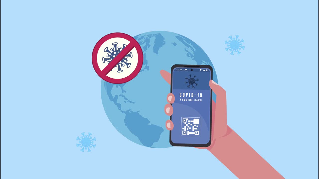 usuario con certificado digital de vacuna contra la covid-19 en el teléfono inteligente