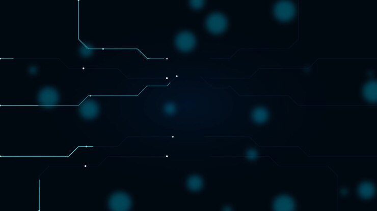 Sfondo astratto di circuito stampato digitale con nodi luminosi