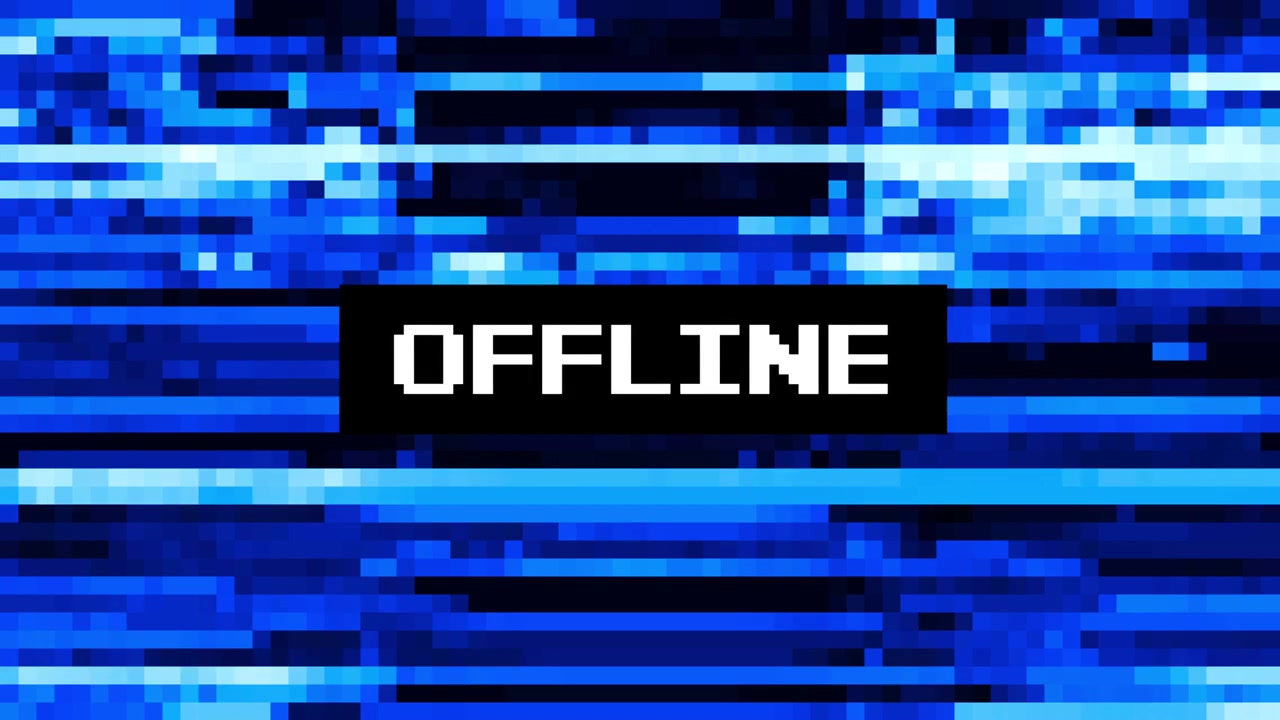 Animated Offline Text with Retro Glitch Effect