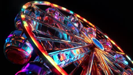 vibrant illuminated ferris wheel at night