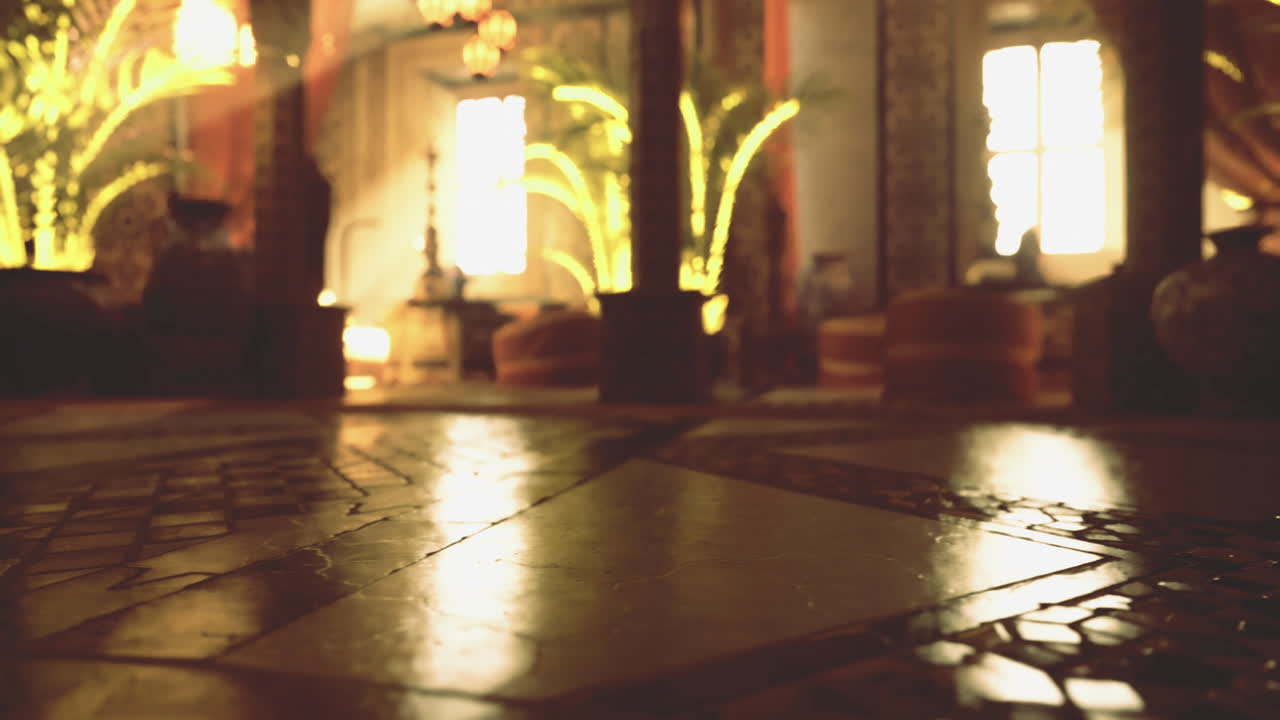 Elegant interior with warm lighting and stylish decor