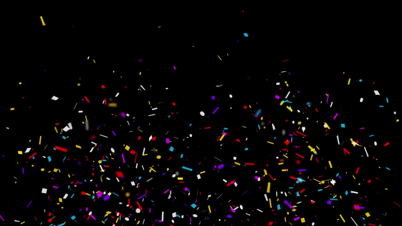 animación de brillo colorido confeti cayendo explosión de popper animación de bucle 4k