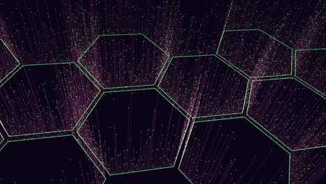 cuadrícula hexagonal 3d abstracta con formas y líneas conectadas