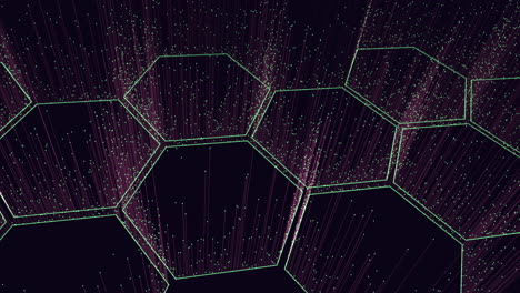 abstract 3d hexagonal grid with connected shapes and lines