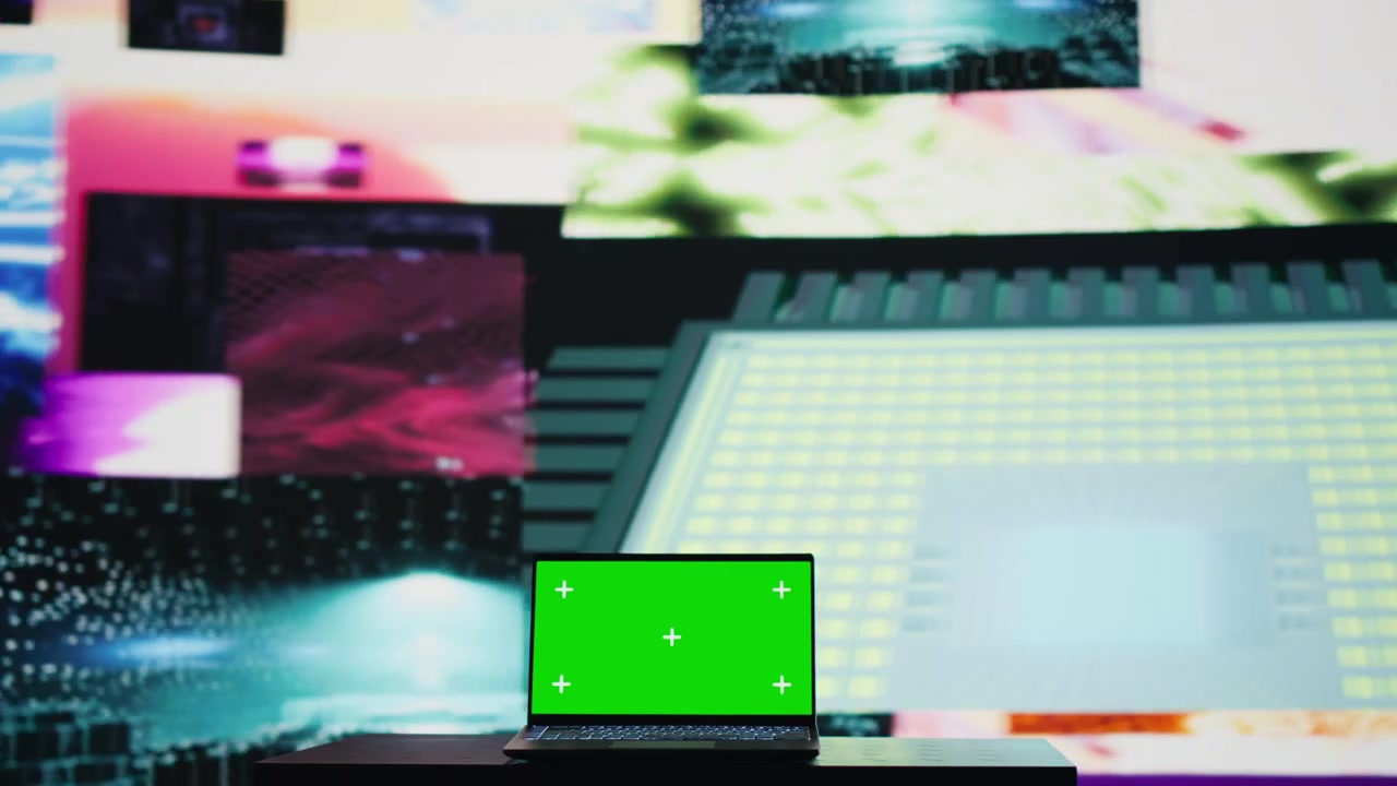 Laptop mockup combines nightlife ambiance with music culture