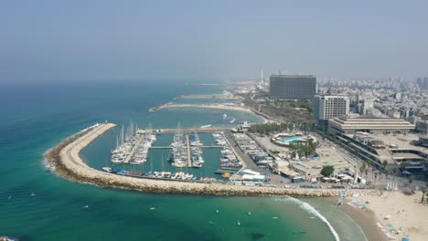 aerial view of tel aviv coast