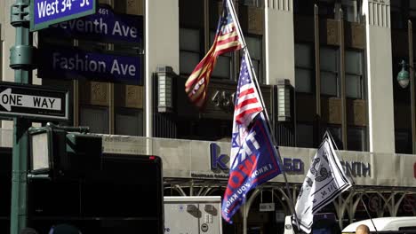 protest on seventh avenue in new york city