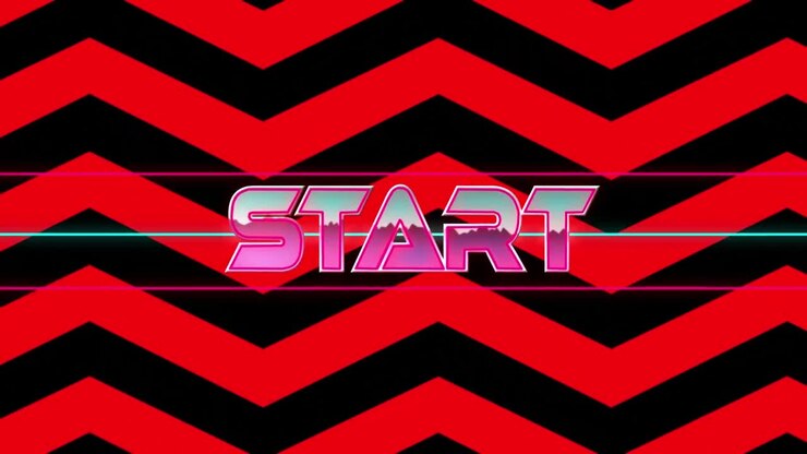 Animation of start text on black and red background