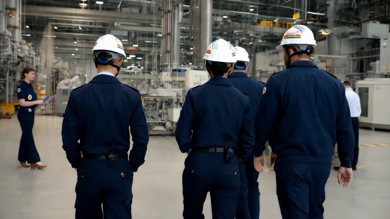 Trabajadores en una instalación de fabricación