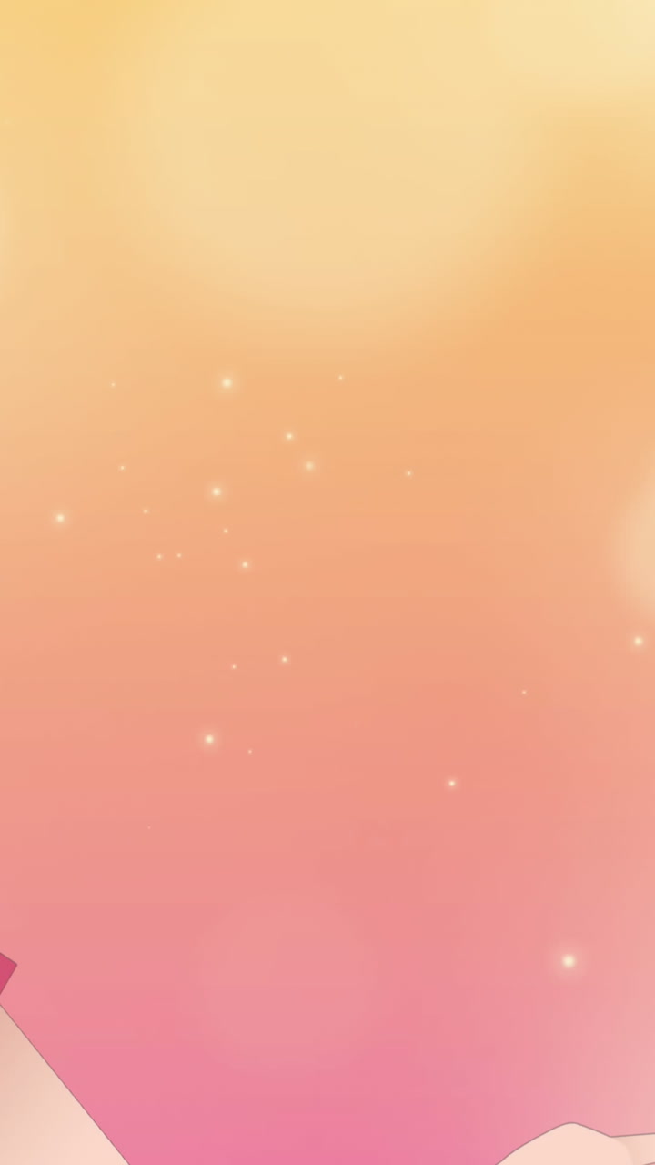 animación del icono de la mujer sobre puntos brillantes en un fondo naranja