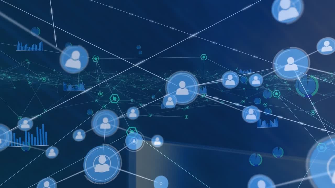 animación de la red de conexiones a través de iconos