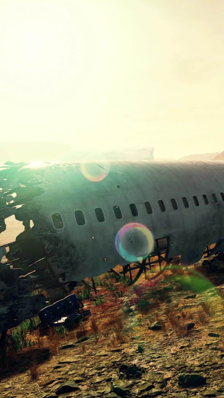 사막 에서 비행기 잔해