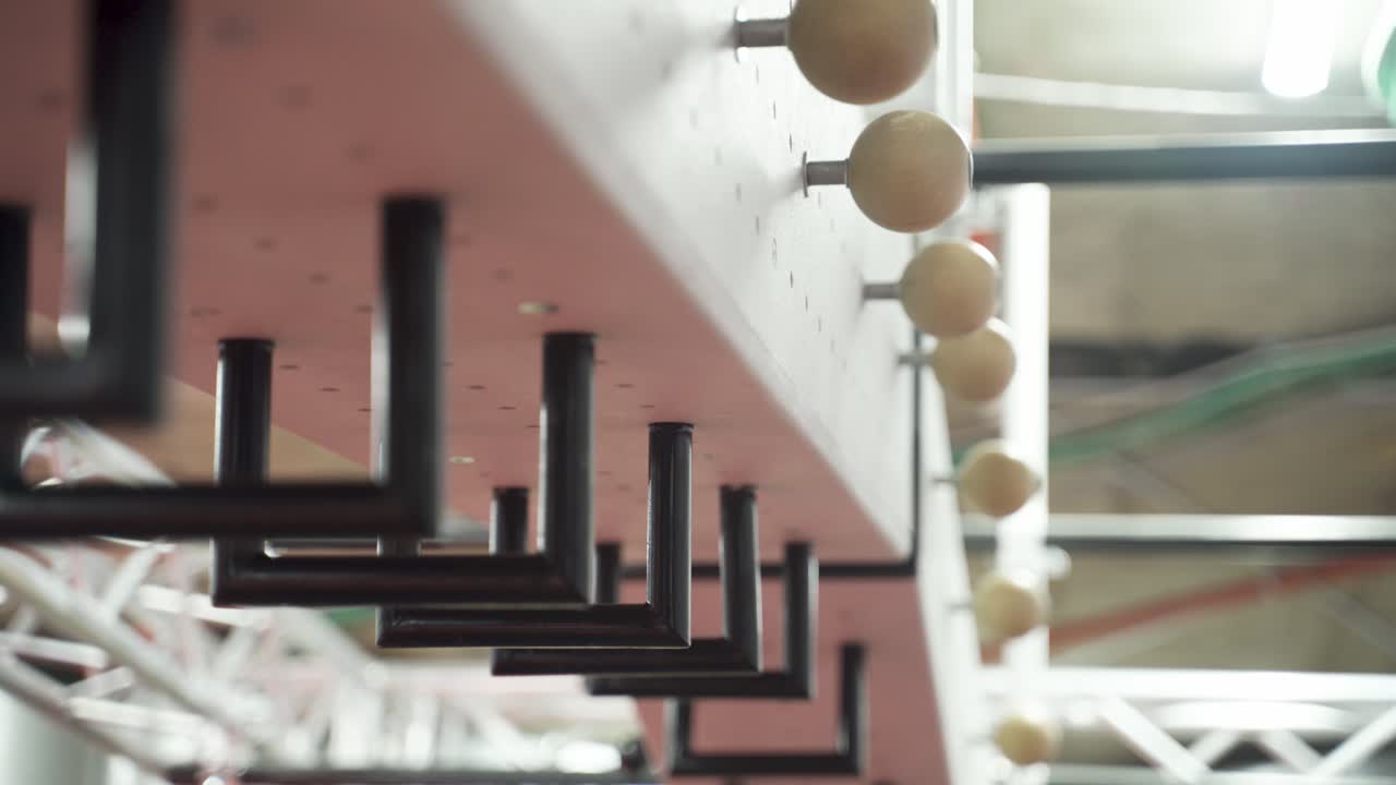 Monkey bars in a ninja warrior gym Climb training center