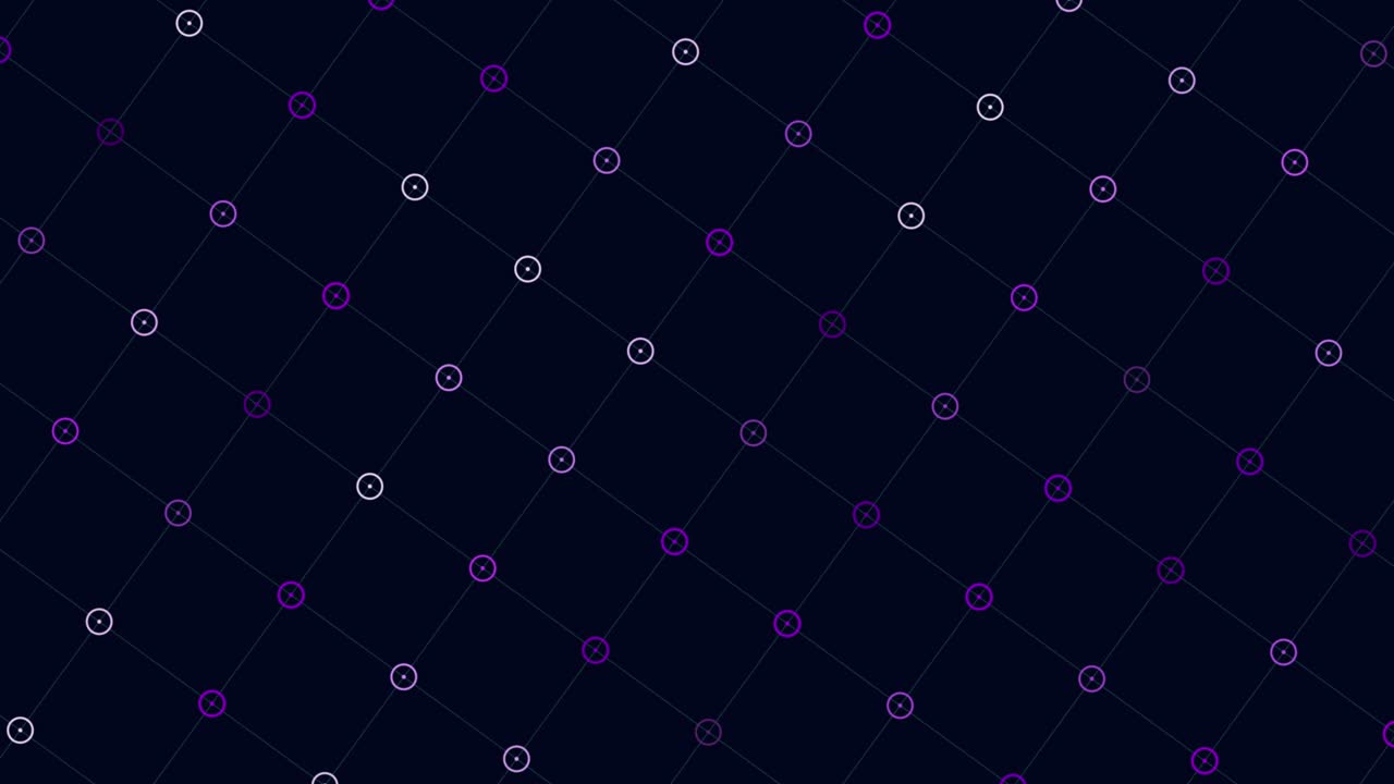 Big green neon rings and dots pattern with grid lines