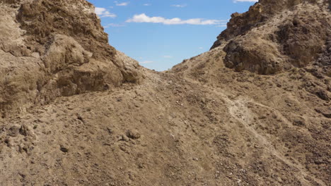 amazing trona pinnacles, panning drone shot