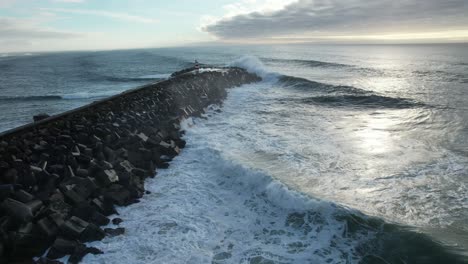 ocean with waves crashing on the shore