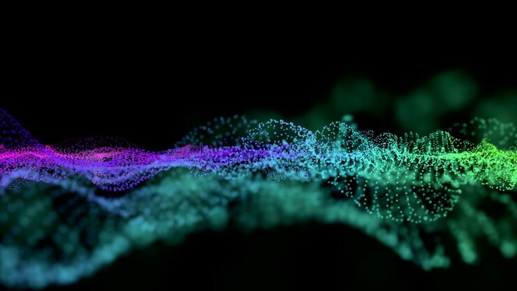 Abstract particle wave mesh loop background
