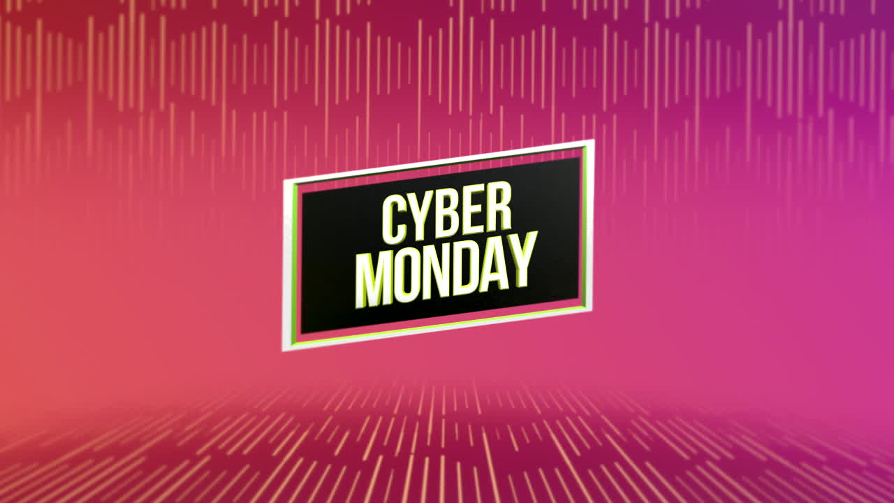 Cyber Monday on red geometric simple pattern with gradient color