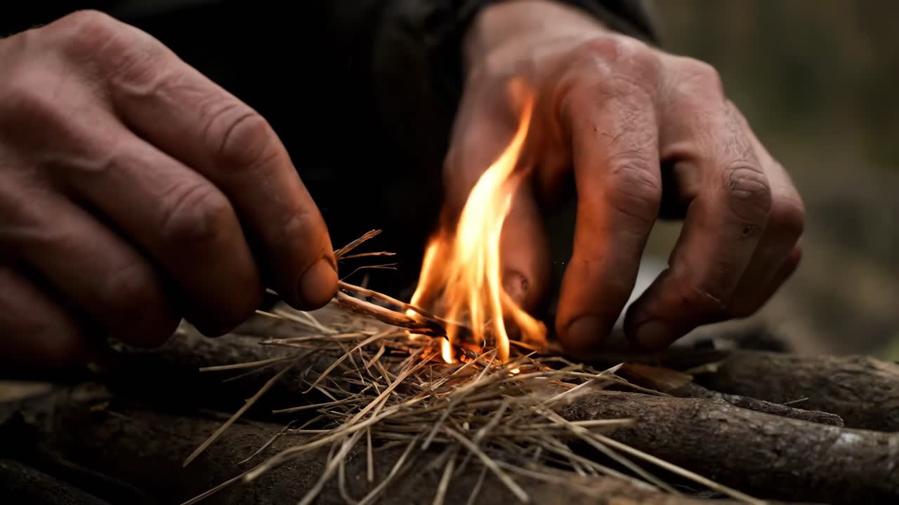 Starting a Fire with Kindling