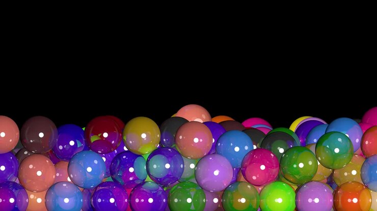 Transition of falling bouncing balls with different colors
