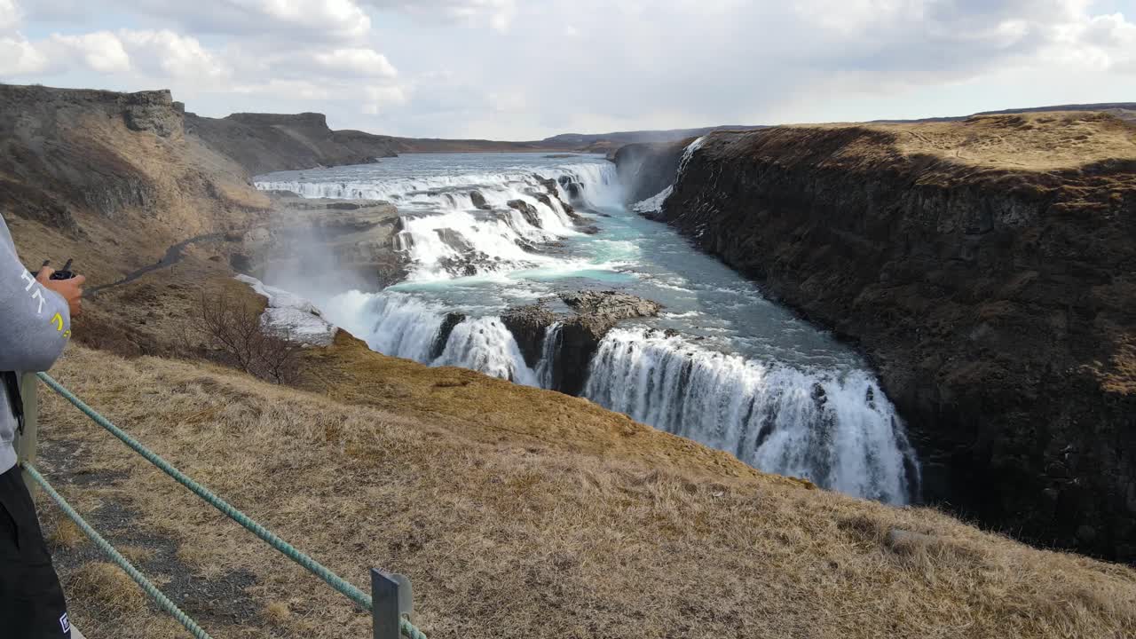 islandia cascada gullfoss drone aéreo 9.mp4