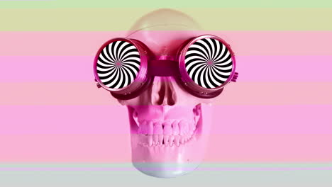 human skull with sunglasses