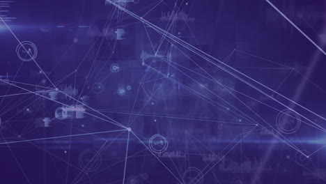 animación del procesamiento de datos sobre un fondo azul
