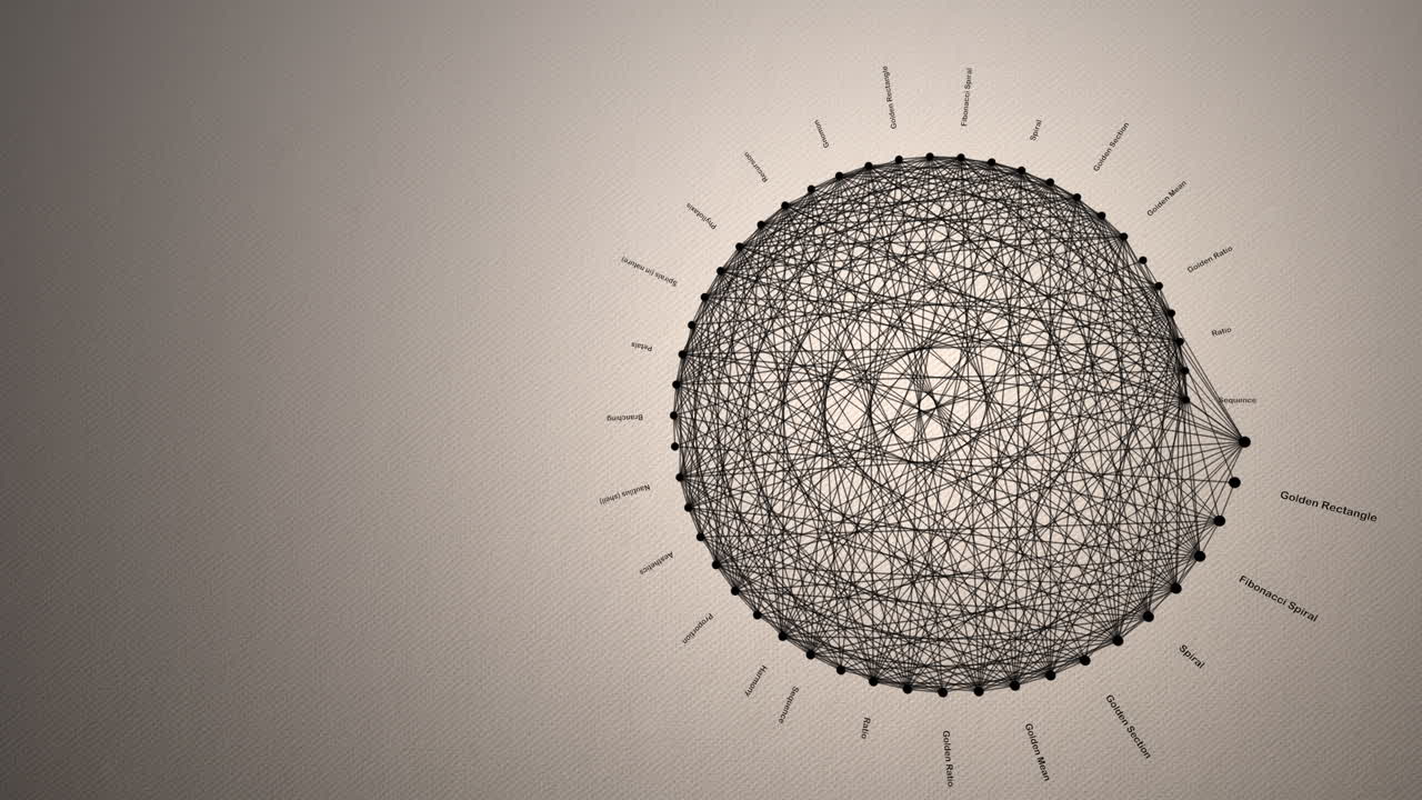 Natures aesthetic fibonacci sequence 3D rotating diagram background