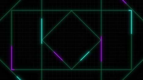 patrón geométrico dinámico negro y azul con línea diagonal y cuadrados de colores