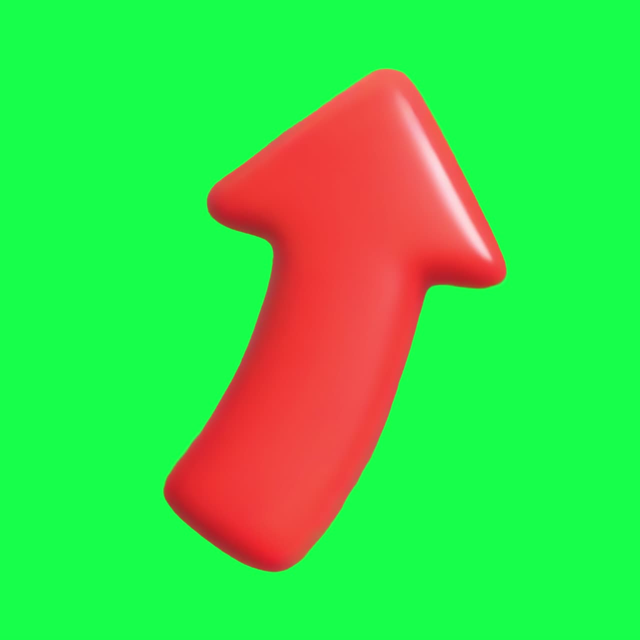 Red arrow animation, transparent 4K video, green screen