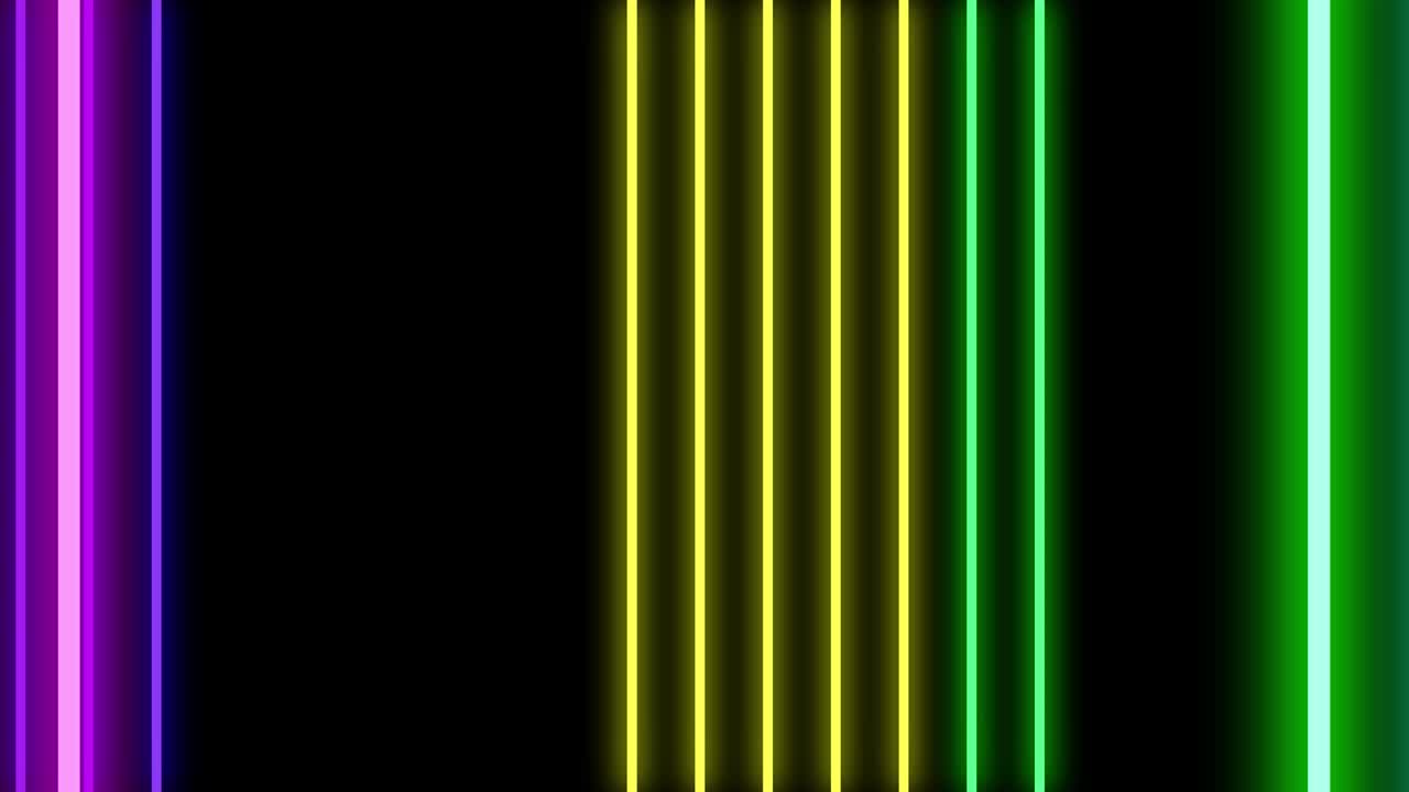 marco de neón de luz abstracta en fondo negro. club de fiesta láser muestra animación en bucle. video 4k