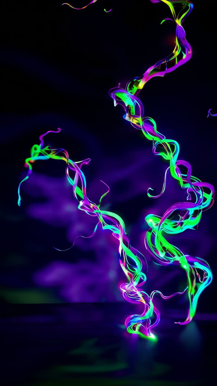 Abstract Neon Glowing Fluid Art