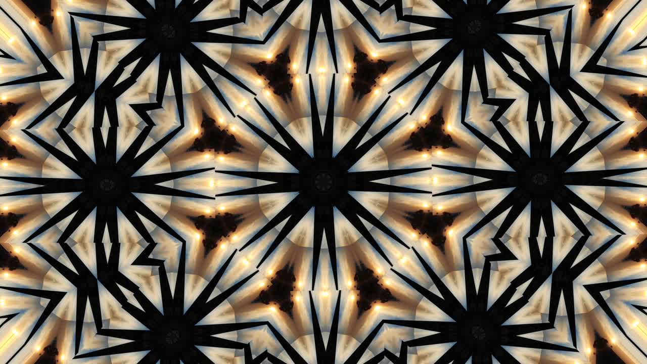 ilustración de redondeo adornada con luces y puntos digitales rápidos, rayos de neón brillantes en un túnel futurista y tecnológico, animación cg de bucle ininterrumpido de 4k