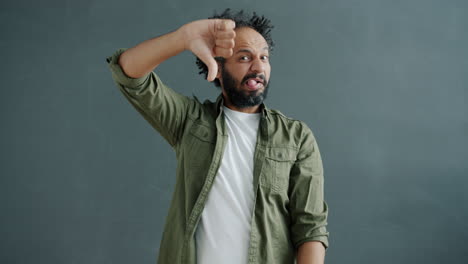 man expressing disapproval