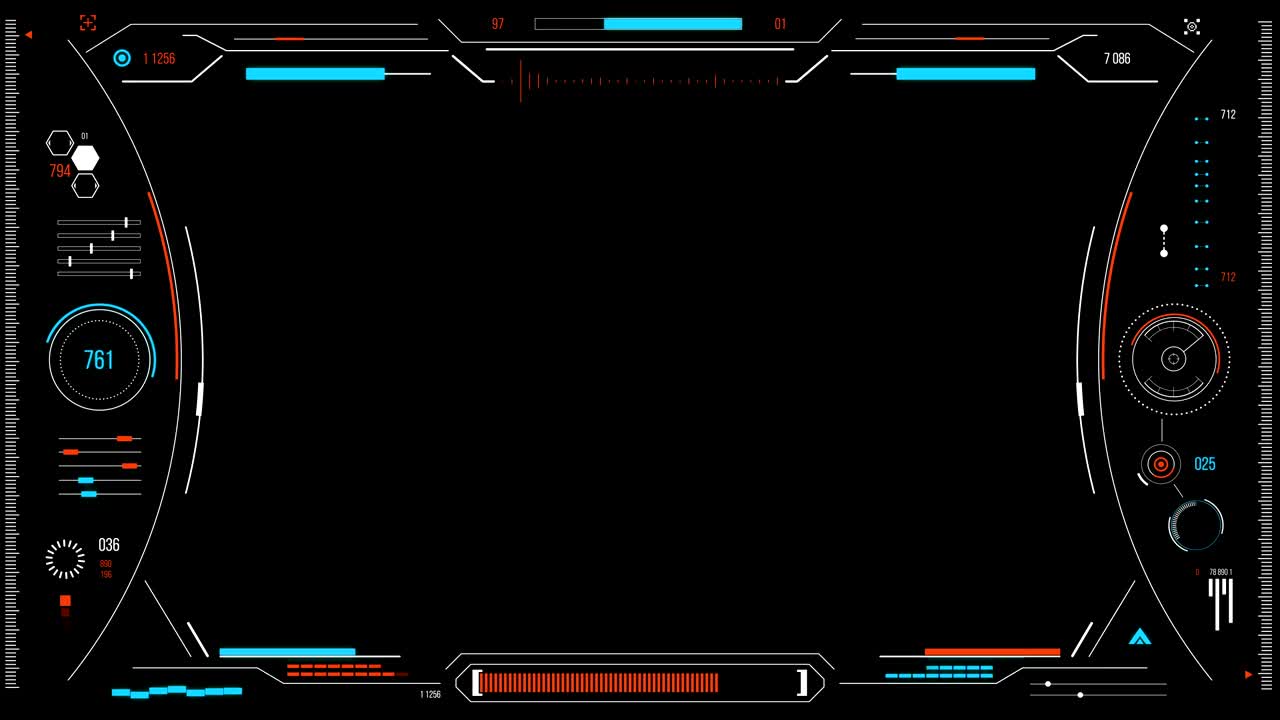 hud와 인포그래픽 요소를 가진 미래의 사용자 인터페이스
